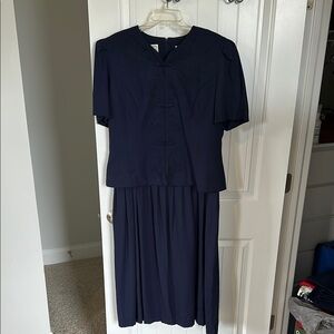 Karin Stevens Navy Blue Short Sleeve Dress